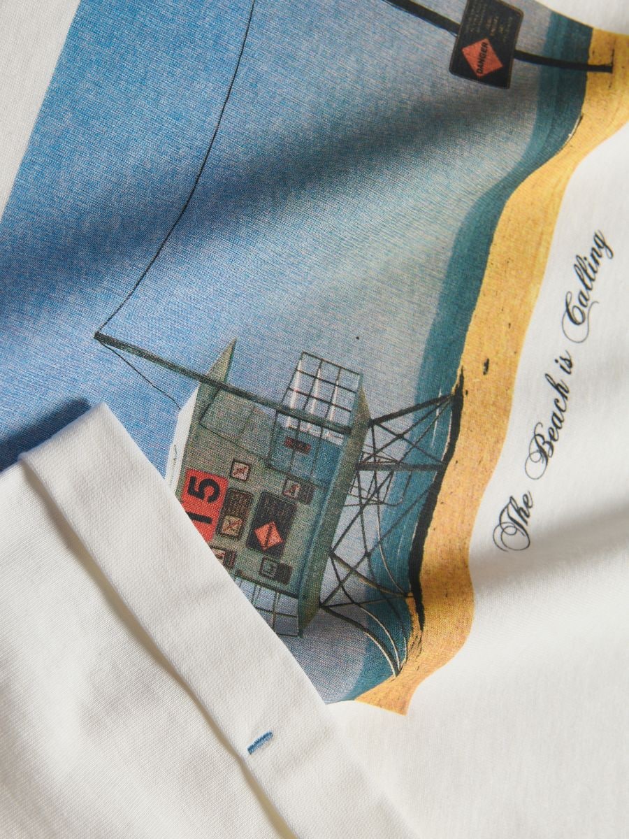 T-shirt with print - cream - RESERVED - 2