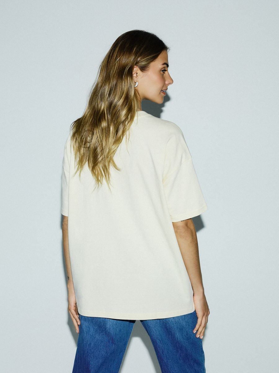 T-shirt with print - light yellow - RESERVED - 3