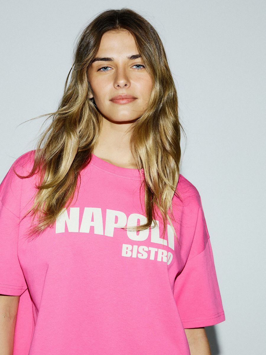 T-shirt with print - light orange - RESERVED - 2