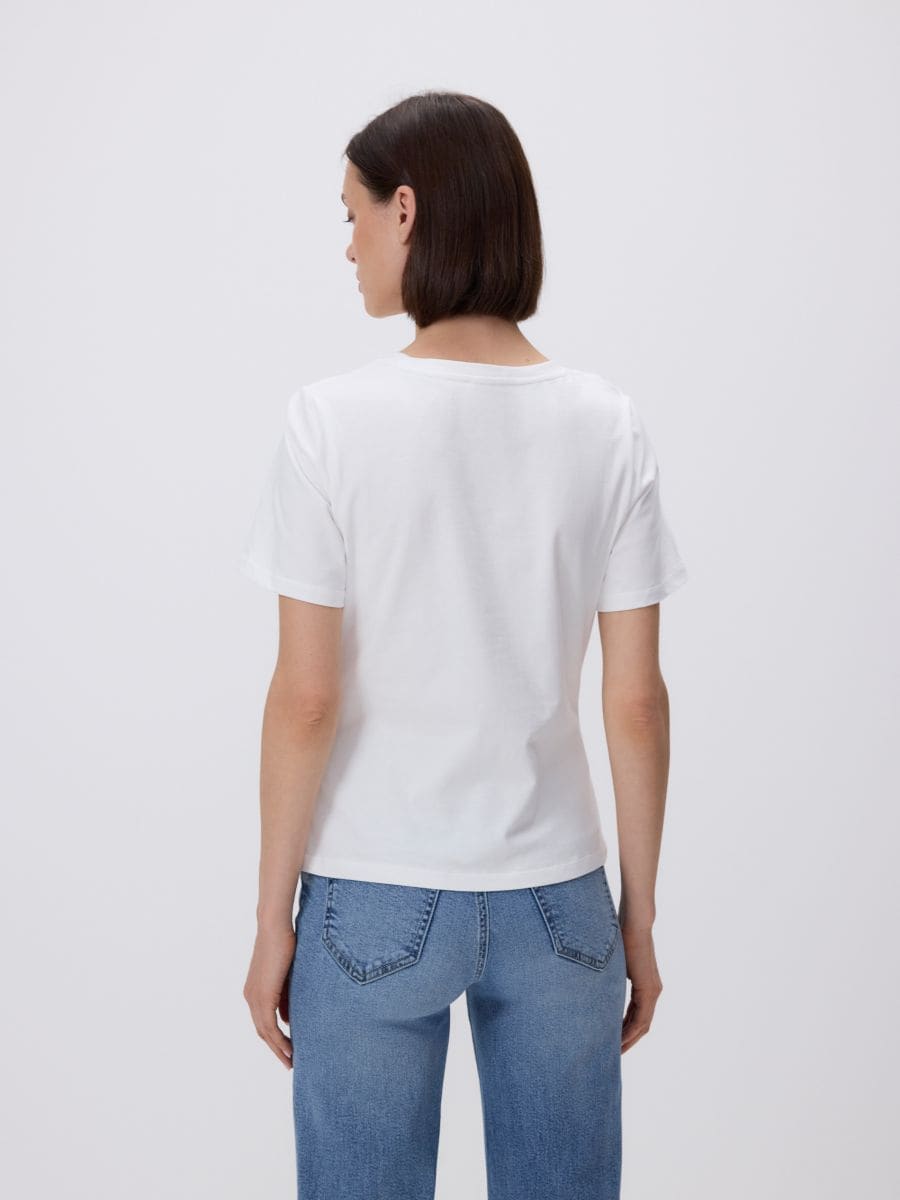Bluse mit Bindedetail - creme - RESERVED - 2
