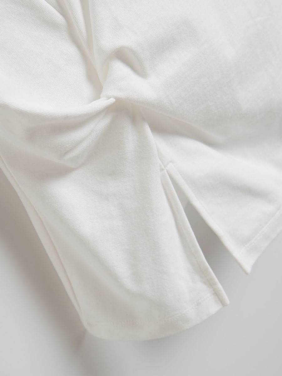 Bluse mit Bindedetail - creme - RESERVED - 6