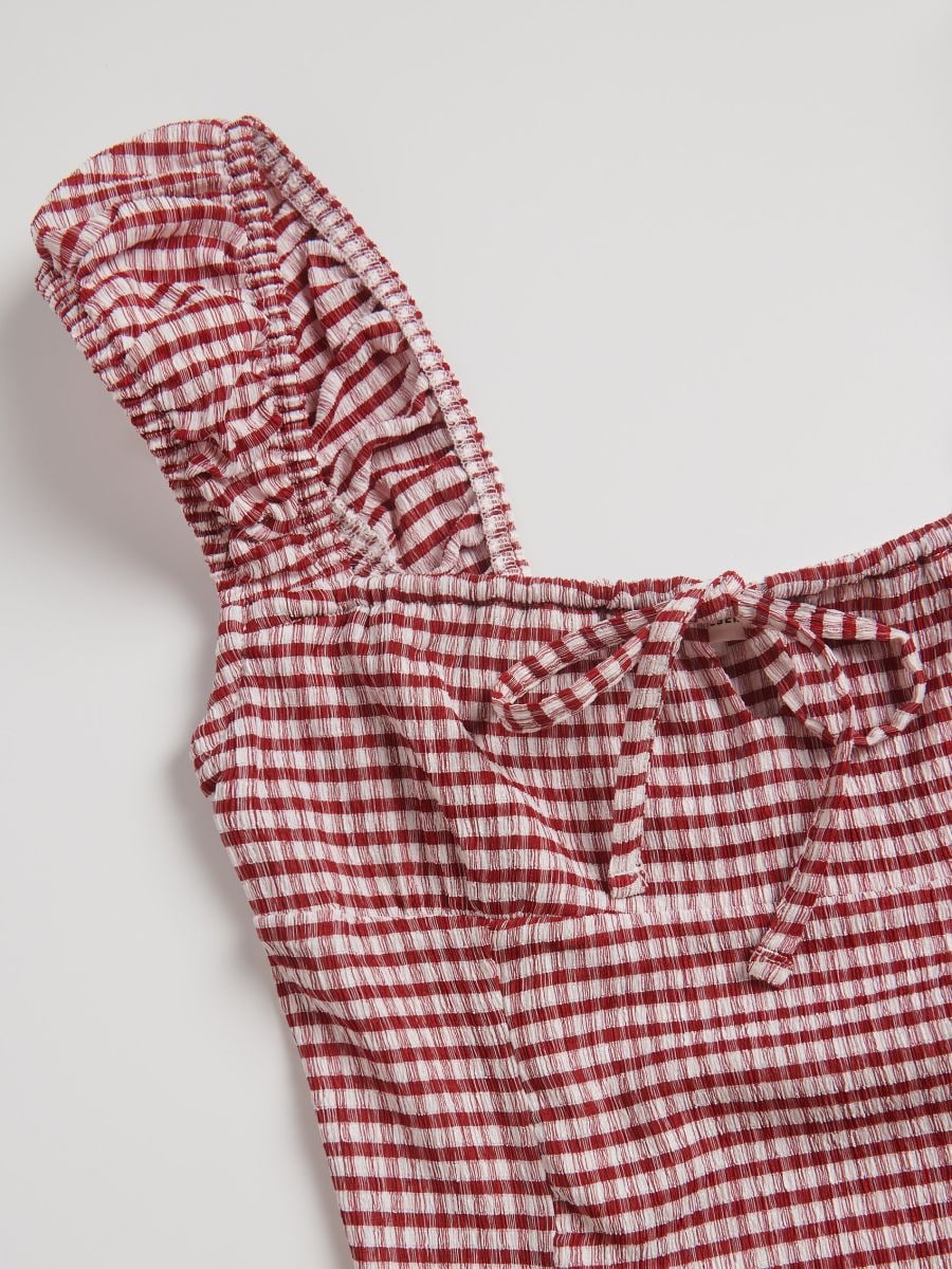 Blouse with vichy check - maroon - RESERVED - 9
