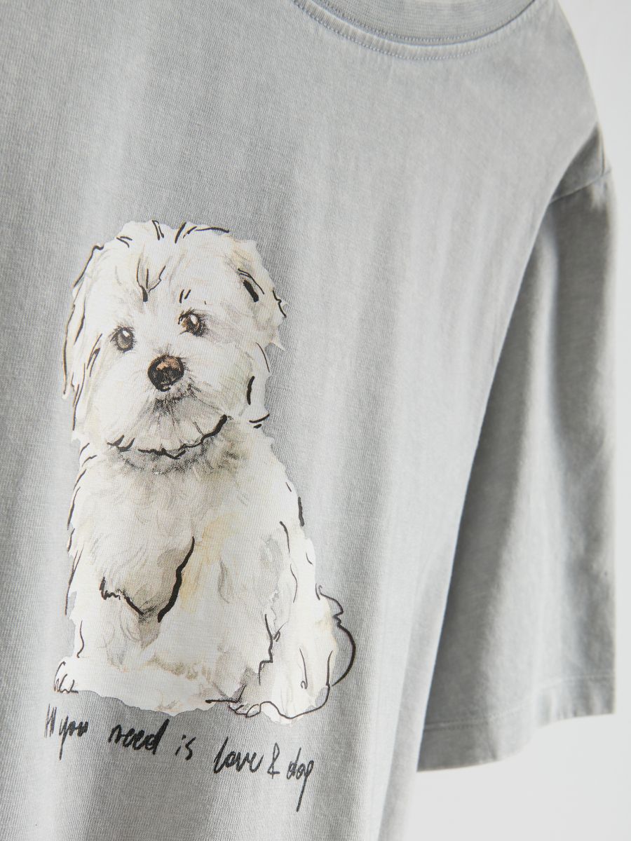 T-shirt with print - light grey - RESERVED - 2