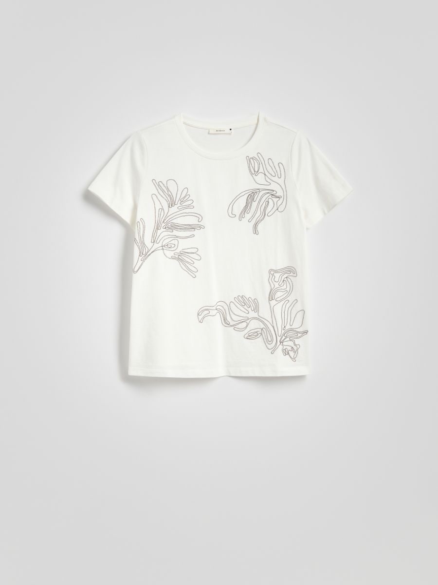【riAndco】[M] Hello Tee White T-shirt z haftem Kolor biały - RESERVED - WU852-00X