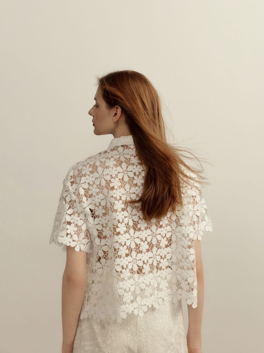 Bluse mit Lochstickerei - weiß - RESERVED - 8