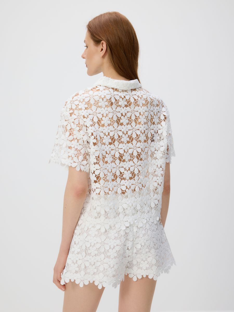 Bluse mit Lochstickerei - weiß - RESERVED - 3
