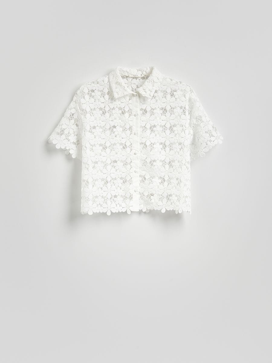 Bluse mit Lochstickerei - weiß - RESERVED - 5
