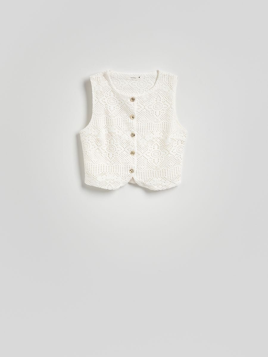 Vest with decorative buttons - nude - RESERVED - 5