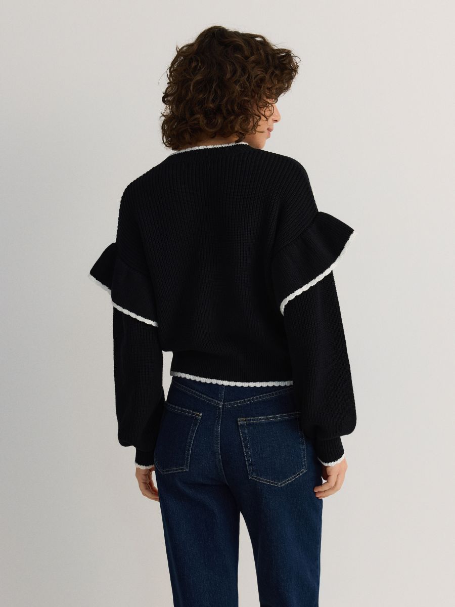 Cotton heart print sweater - black - RESERVED - 6