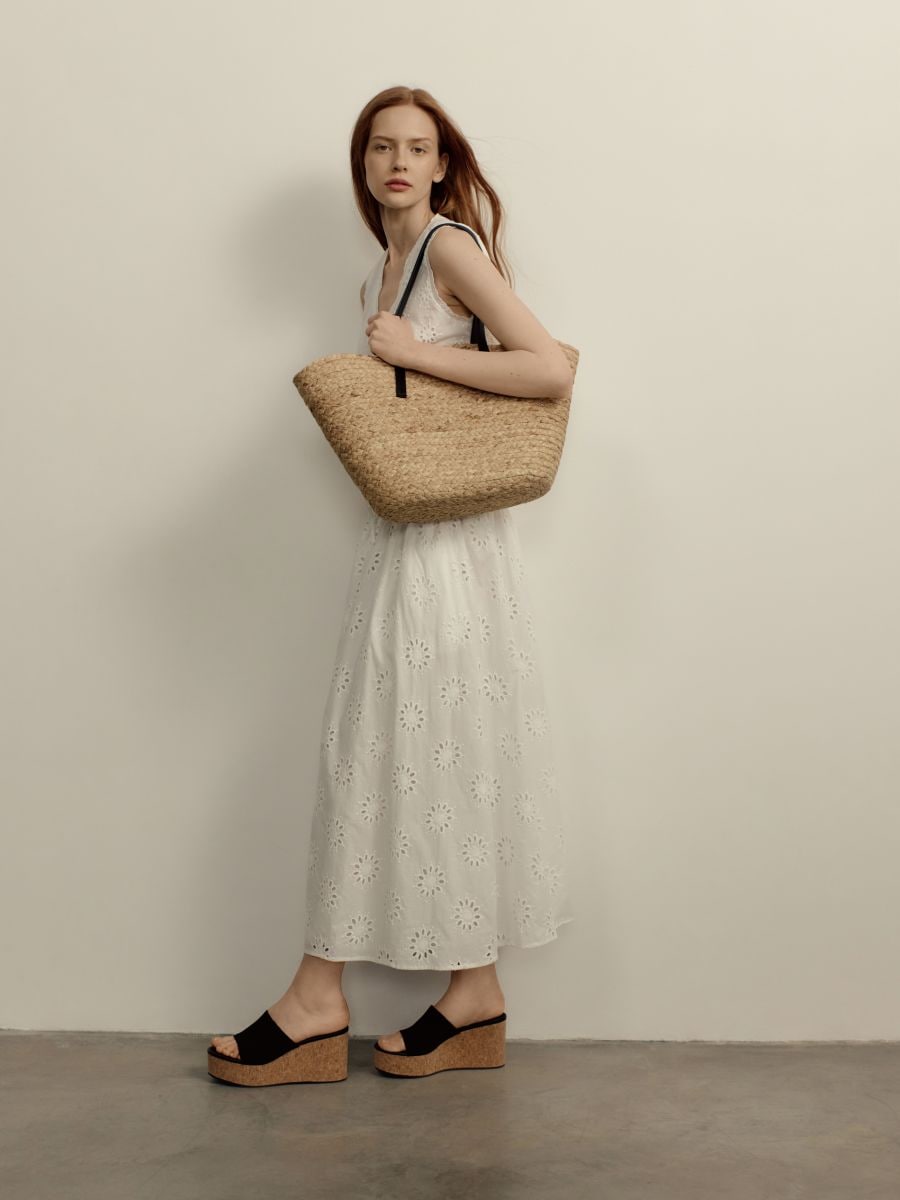 Openwork midi skirt - cream - RESERVED - 2