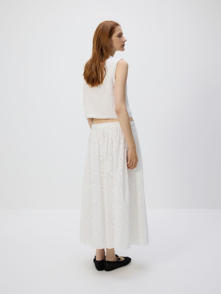Openwork midi skirt - cream - RESERVED - 3