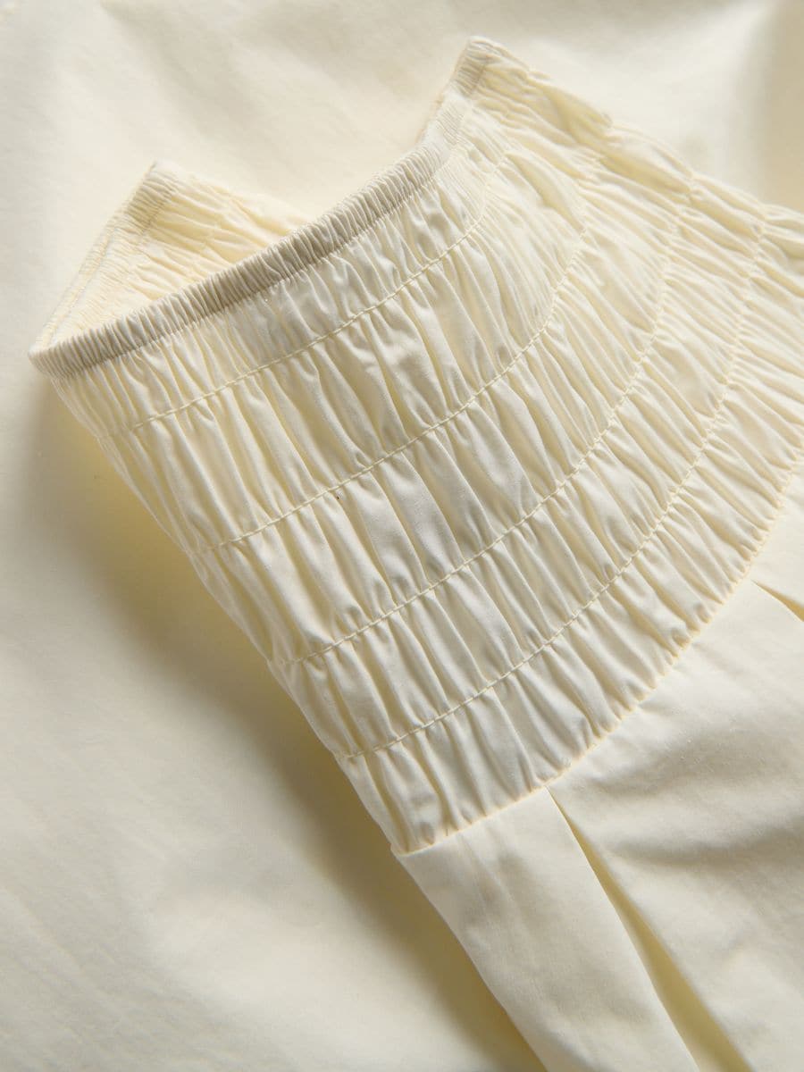 Jupe midi en coton - crème - RESERVED - 5