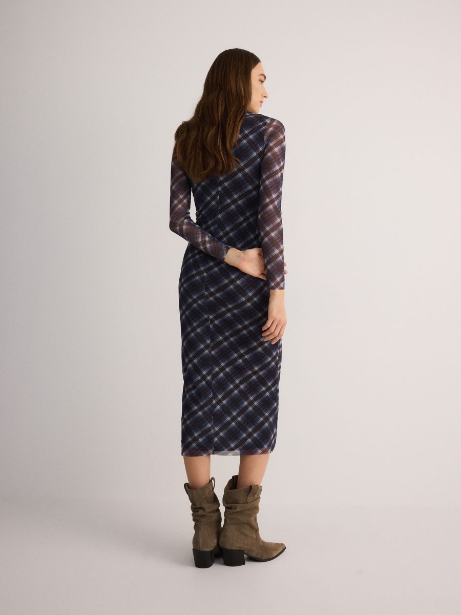 Midi dress with draping - multicolor - RESERVED - 5