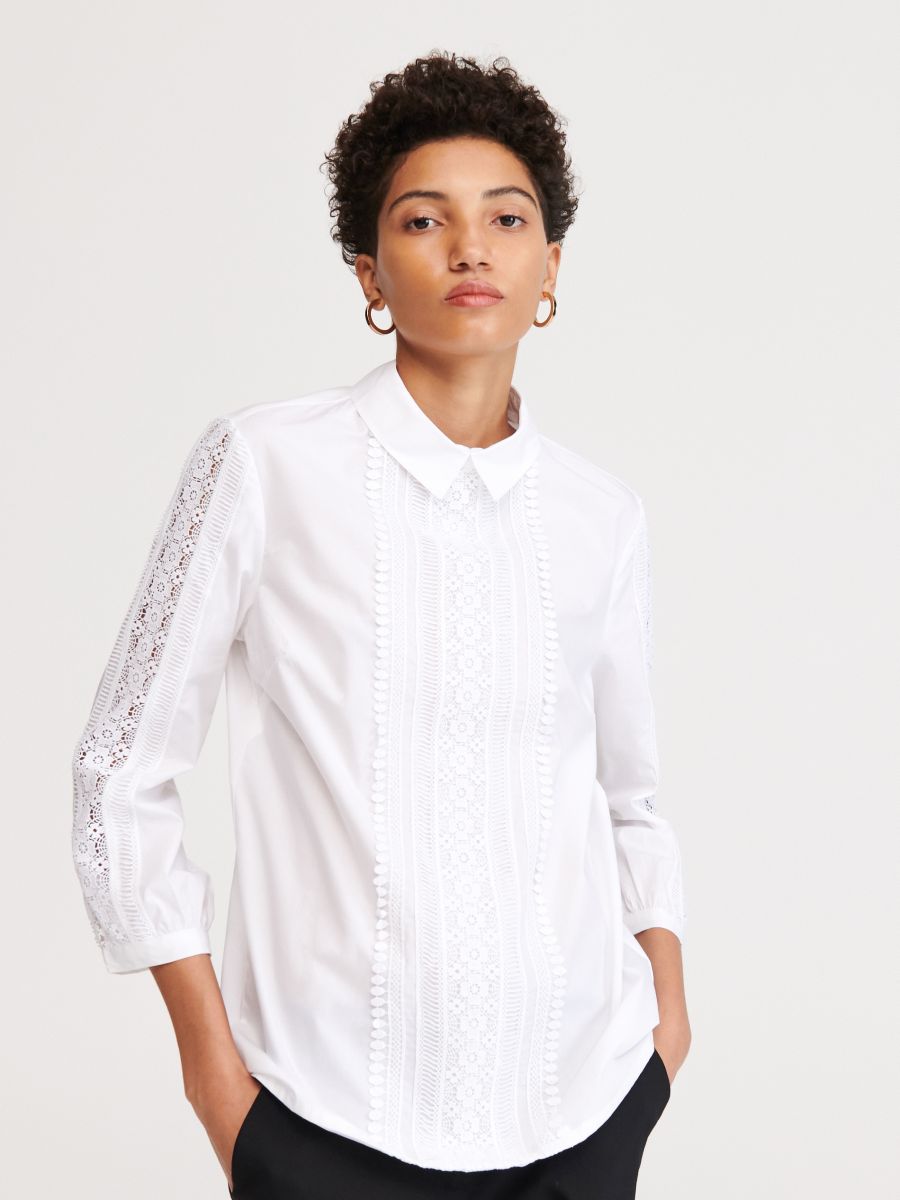 Блуза с кружевом по низу | ANNALIZA Интернет магазин женской одежды