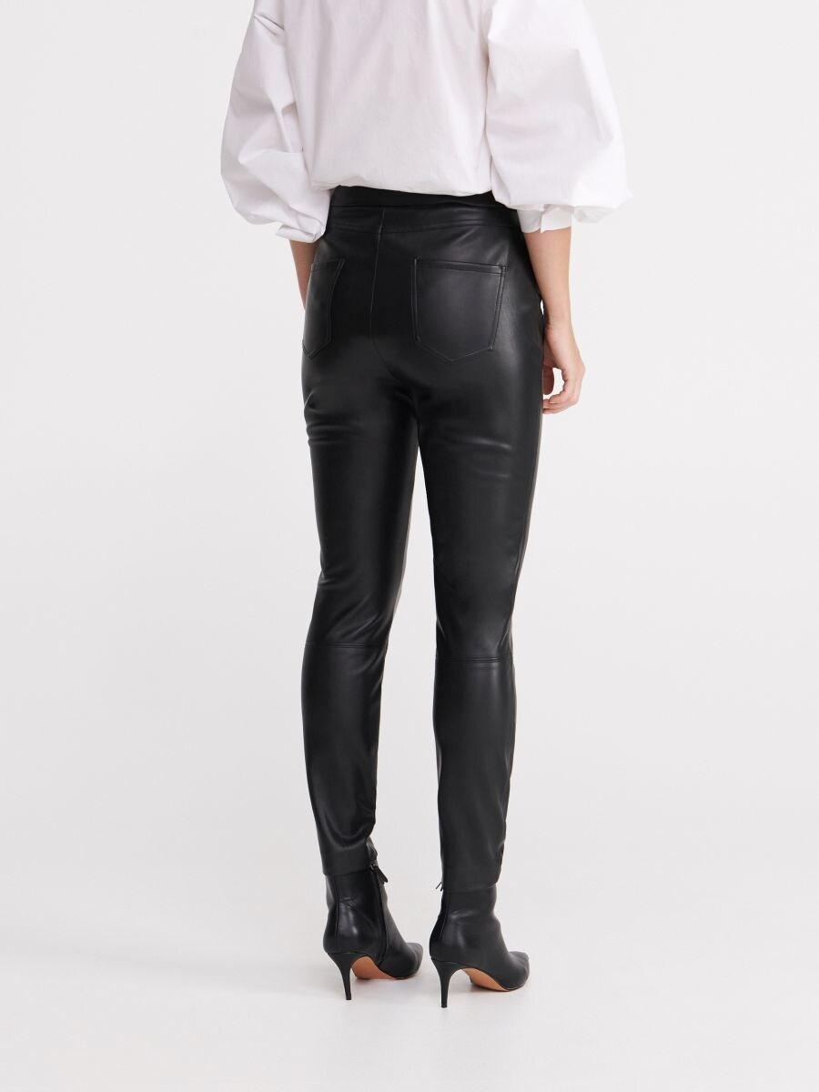 Faux leather trousers