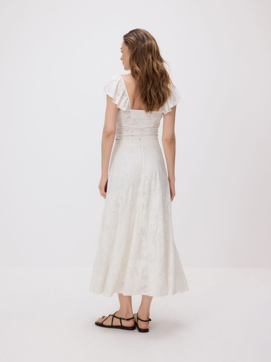 Flared midi skirt - cream - RESERVED - 6