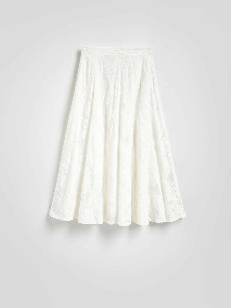 Flared midi skirt - cream - RESERVED - 2