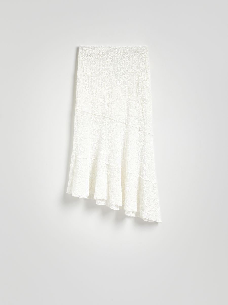 Asymmetric midi skirt - cream - RESERVED - 2