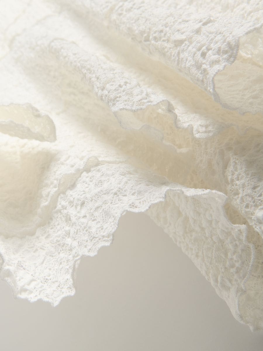 Asymmetric midi skirt - cream - RESERVED - 4