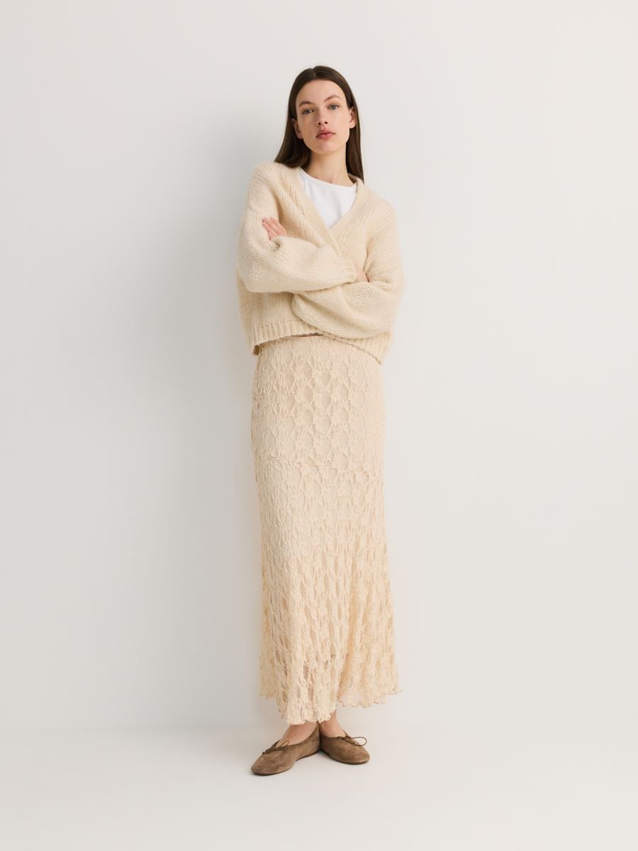 LADIES` SKIRT - krem - RESERVED - 5