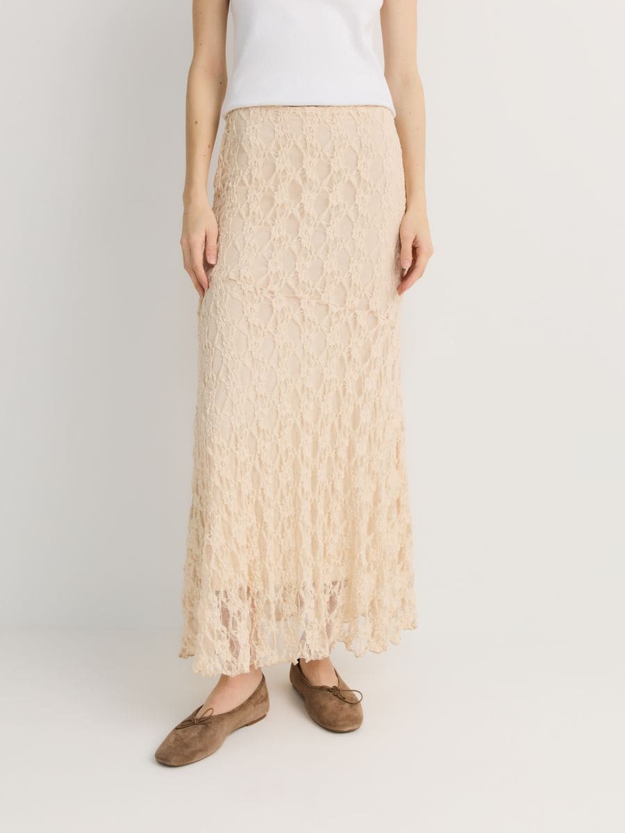 LADIES` SKIRT - krem - RESERVED - 6
