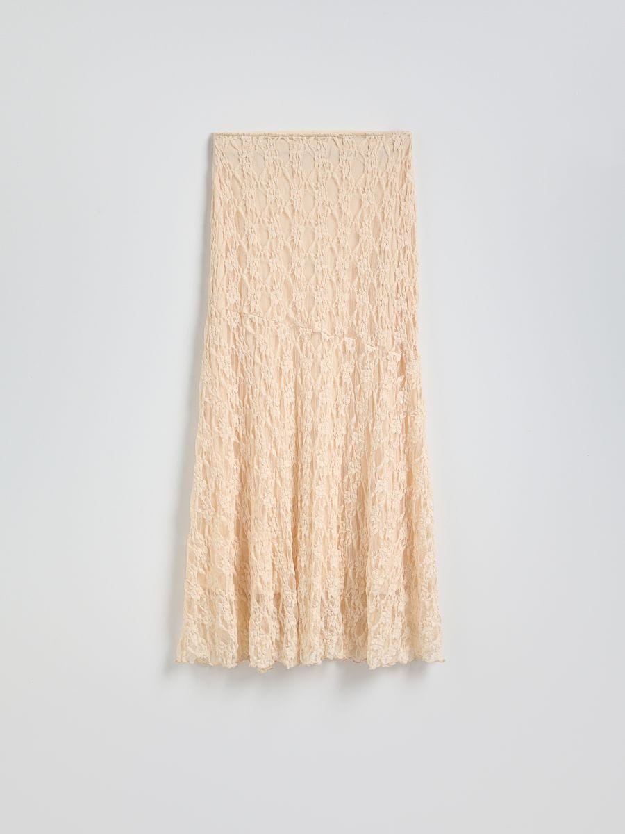 LADIES` SKIRT - krem - RESERVED - 3