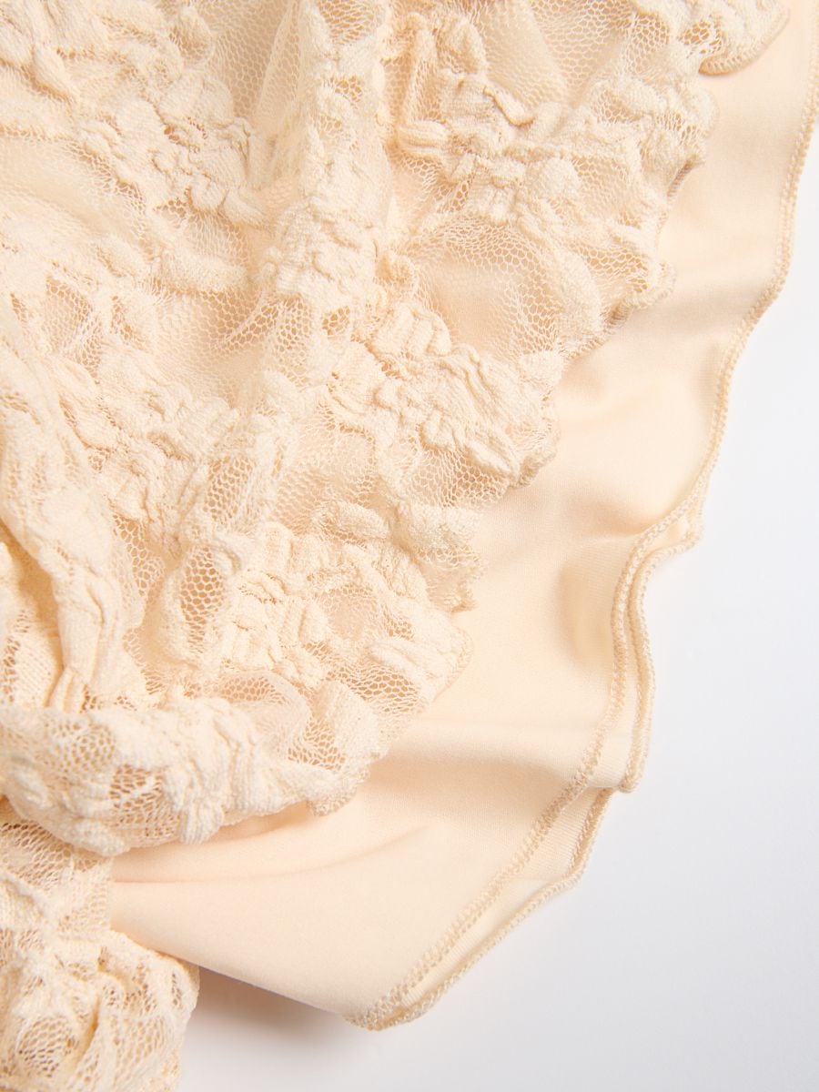 LADIES` SKIRT - krem - RESERVED - 4