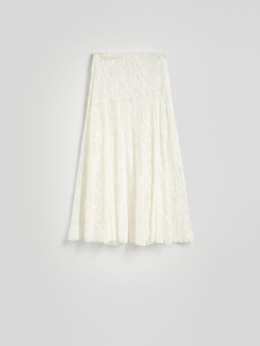 Lace midi skirt - cream - RESERVED - 4