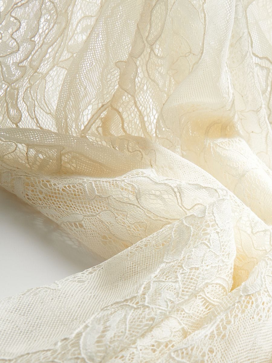 Lace midi skirt - cream - RESERVED - 5
