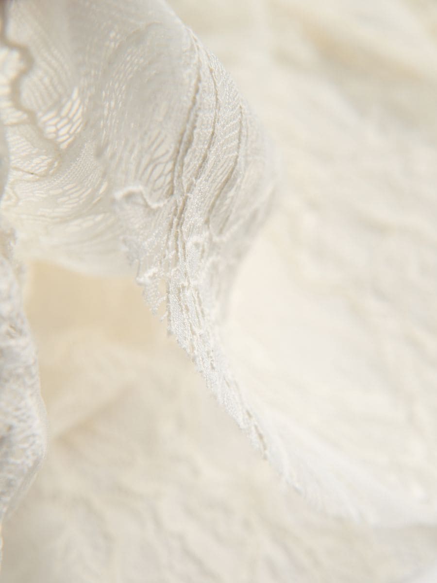 Lace midi skirt - cream - RESERVED - 6