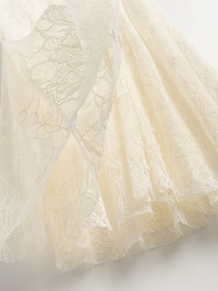 Lace midi skirt - cream - RESERVED - 7