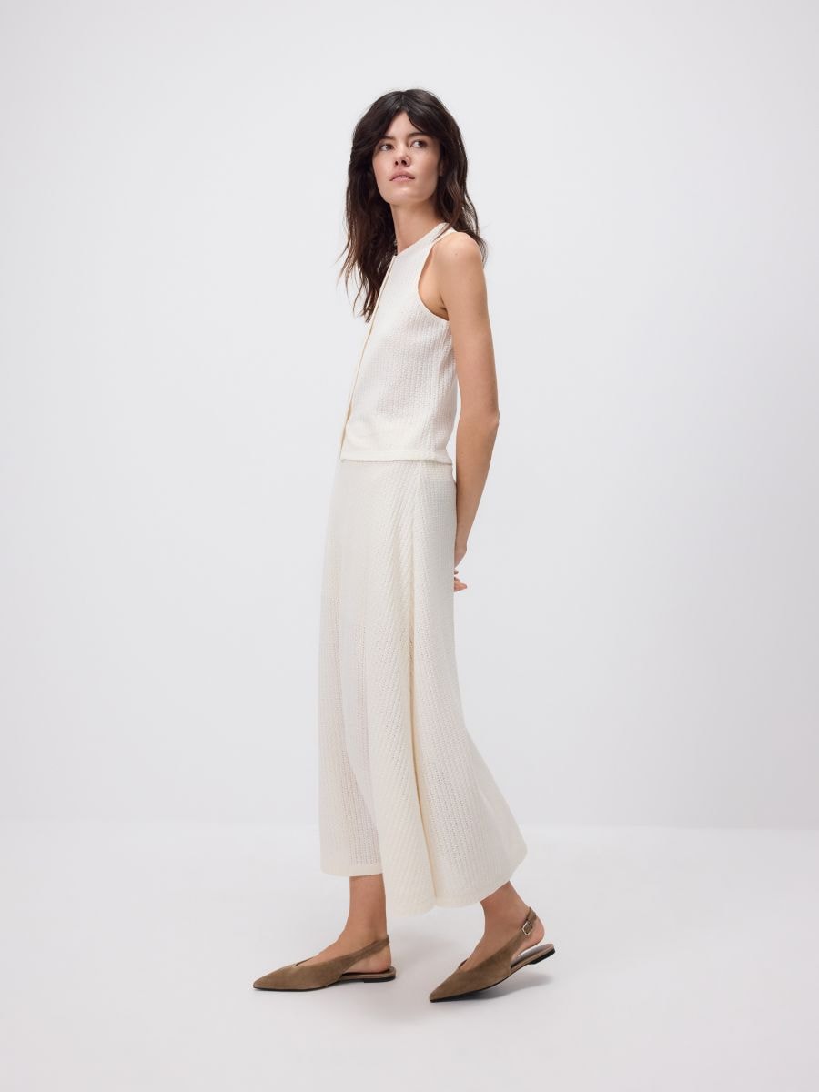 Maxi jersey skirt - cream - RESERVED
