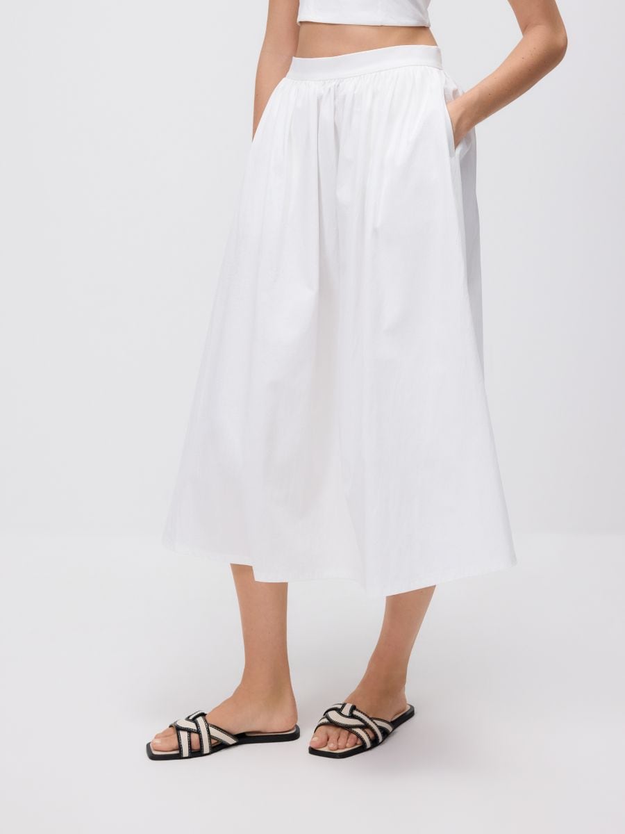 Flared midi skirt - white - RESERVED - 4