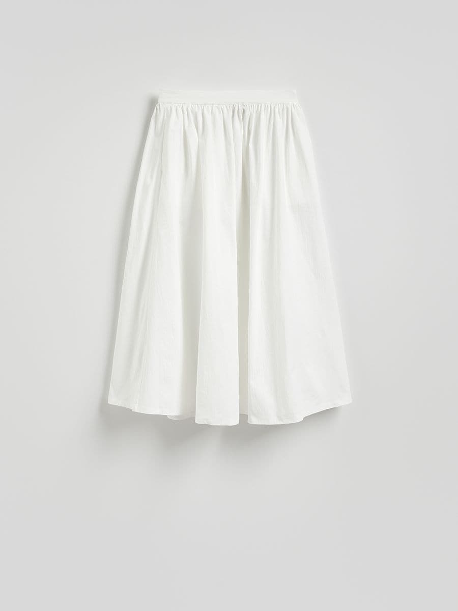 Flared midi skirt - white - RESERVED