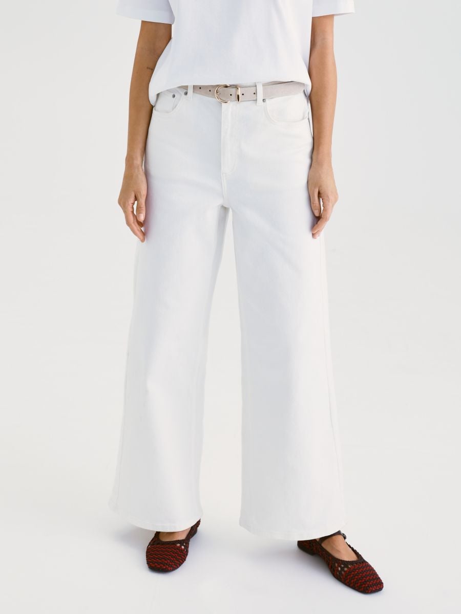 Wide leg jeans - white - RESERVED