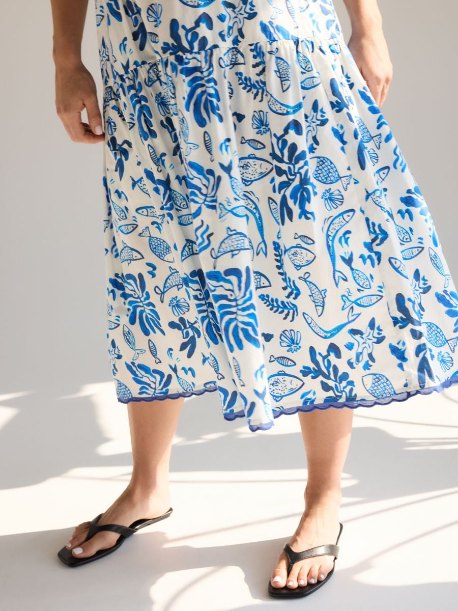 Patterned midi skirt - multicolor - RESERVED - 2