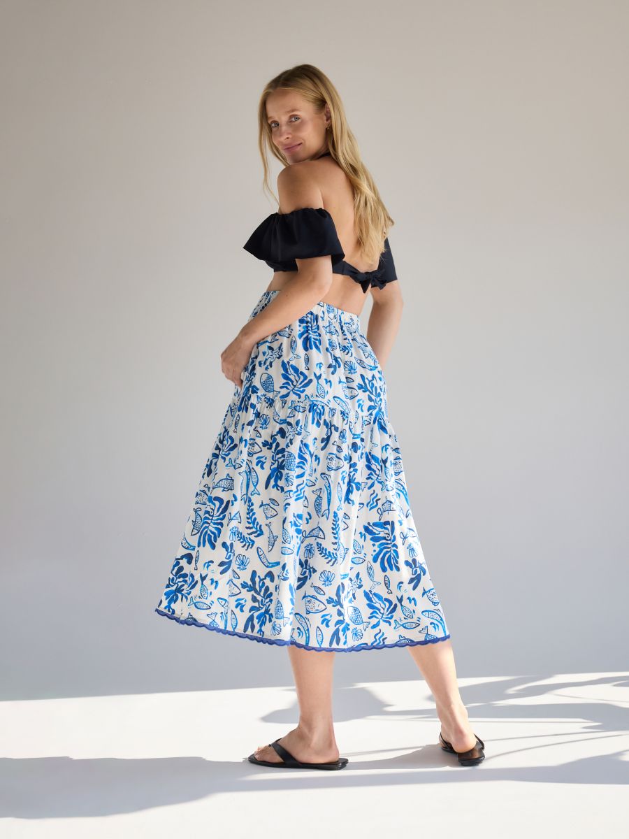 Patterned midi skirt - multicolor - RESERVED - 3