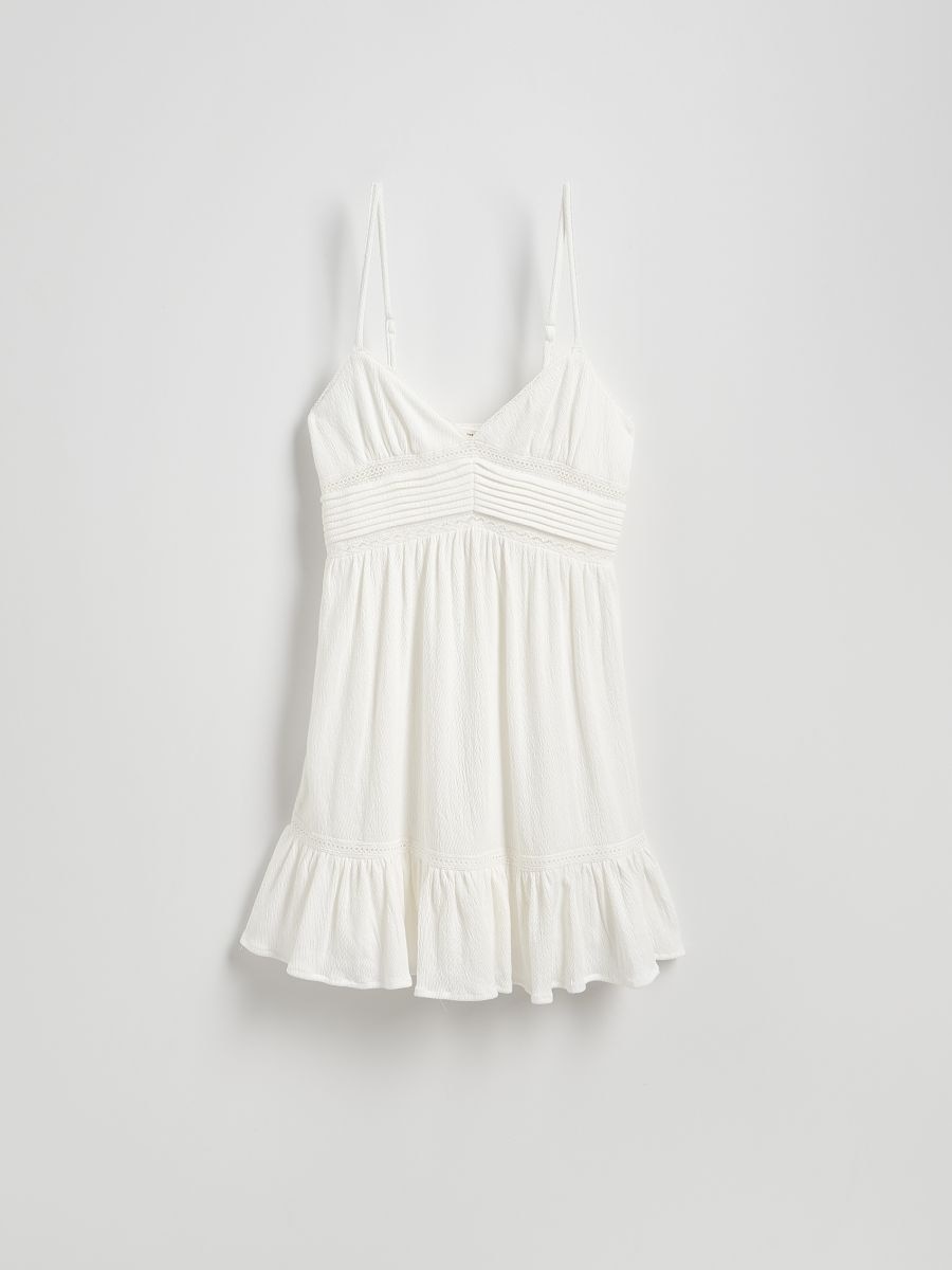 Mini dress with straps - cream - RESERVED - 5