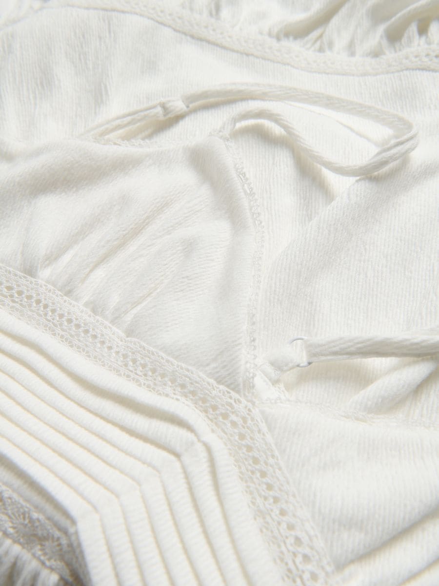 Mini dress with straps - cream - RESERVED - 6