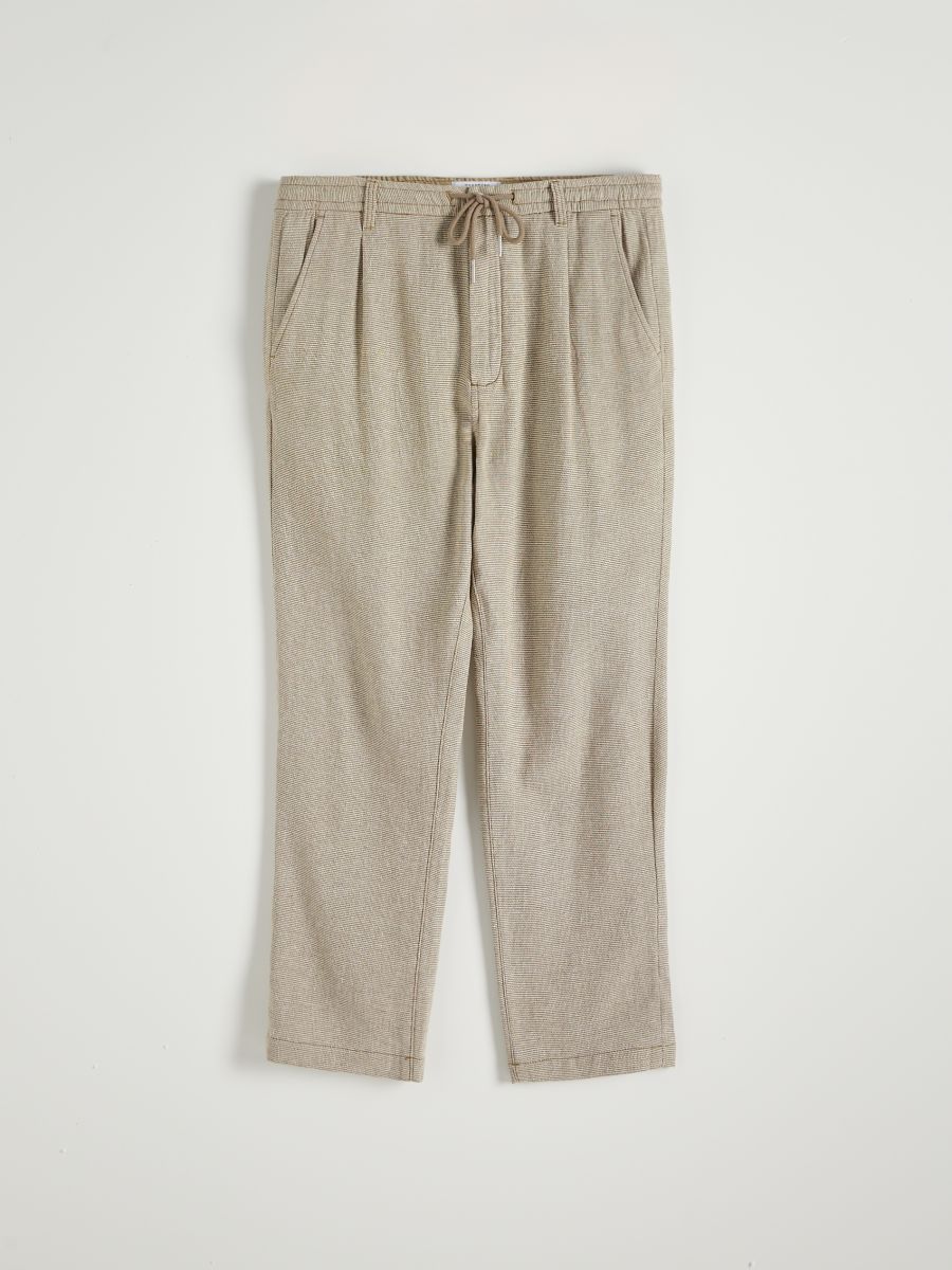 Regular linen rich trousers - yellow green - RESERVED - 6