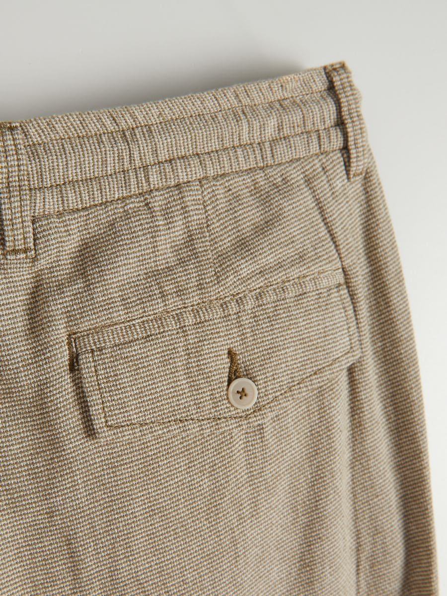 Regular linen rich trousers - yellow green - RESERVED - 7
