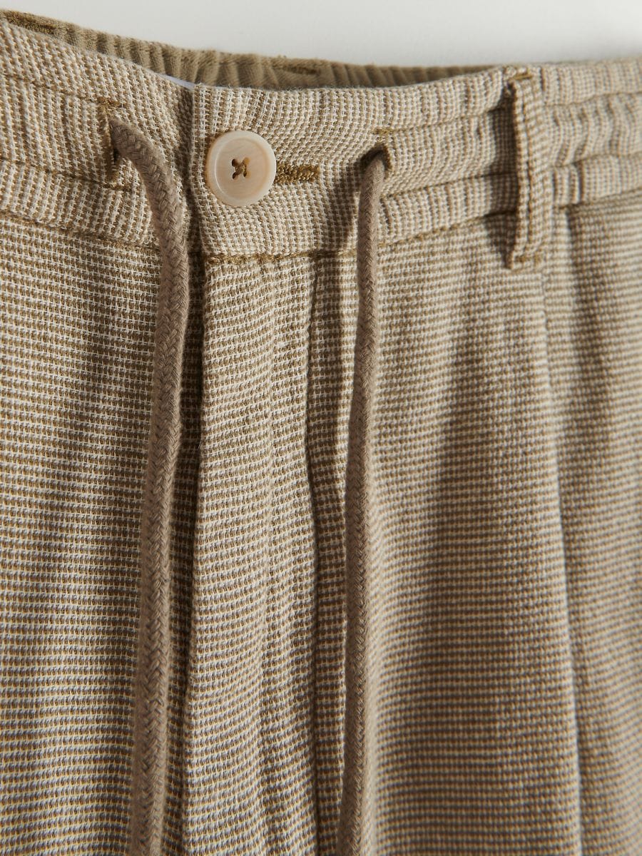 Regular linen rich trousers - yellow green - RESERVED - 8