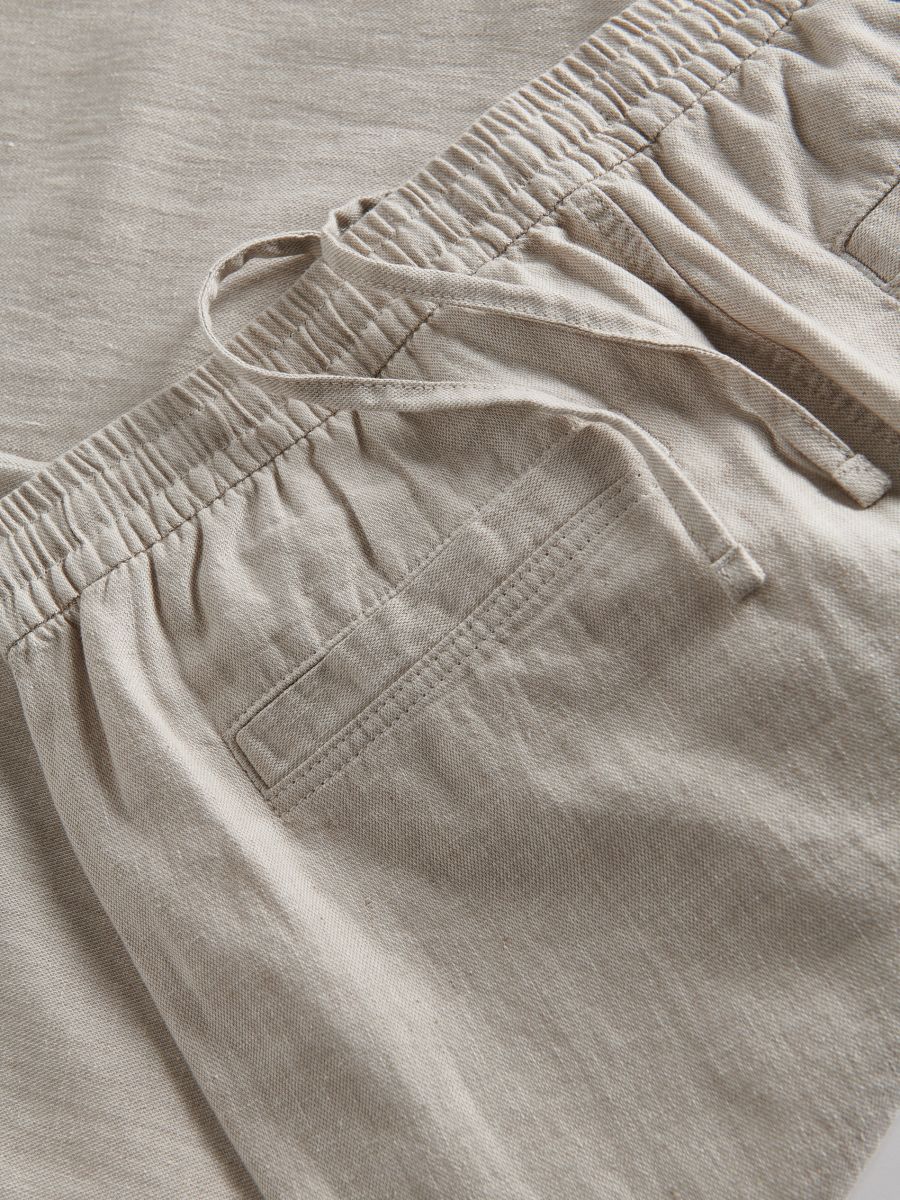 Loose trousers with linen blend - beige - RESERVED - 6