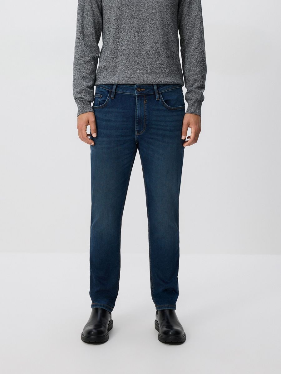 Slim farmerke ispranog izgleda - mornarsko plava - RESERVED