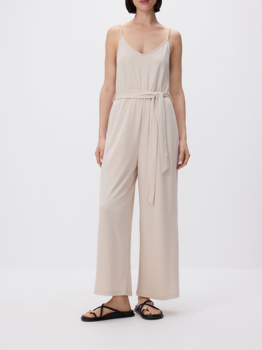 Modal blend jumpsuit - beige - RESERVED - 2