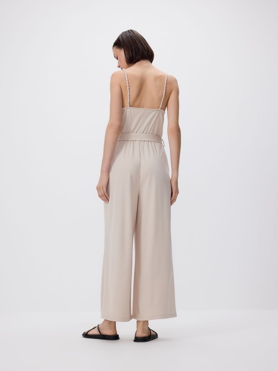 Modal blend jumpsuit - beige - RESERVED - 4