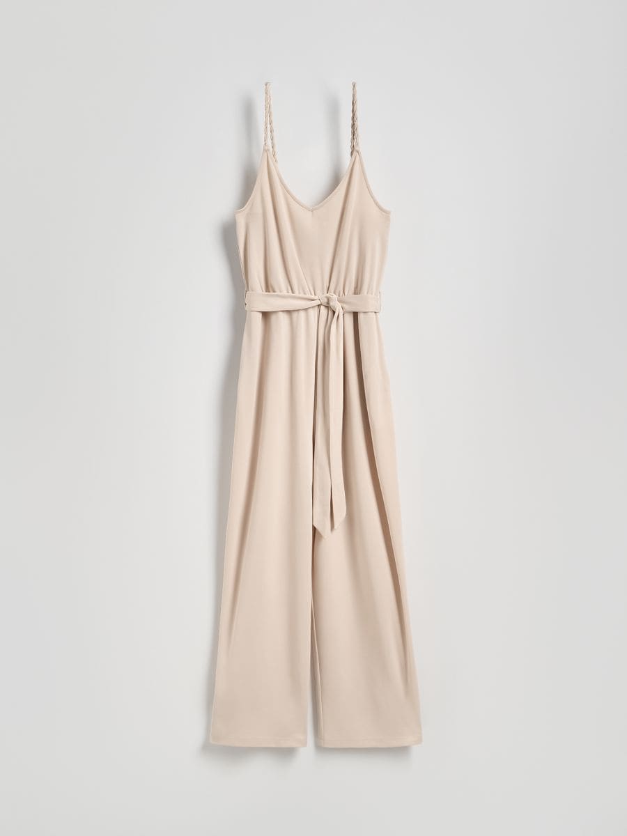 Modal blend jumpsuit - beige - RESERVED - 5