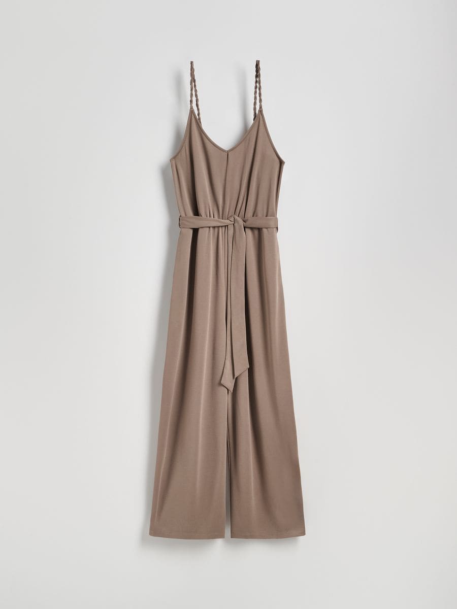 Modal blend jumpsuit - coffee - RESERVED