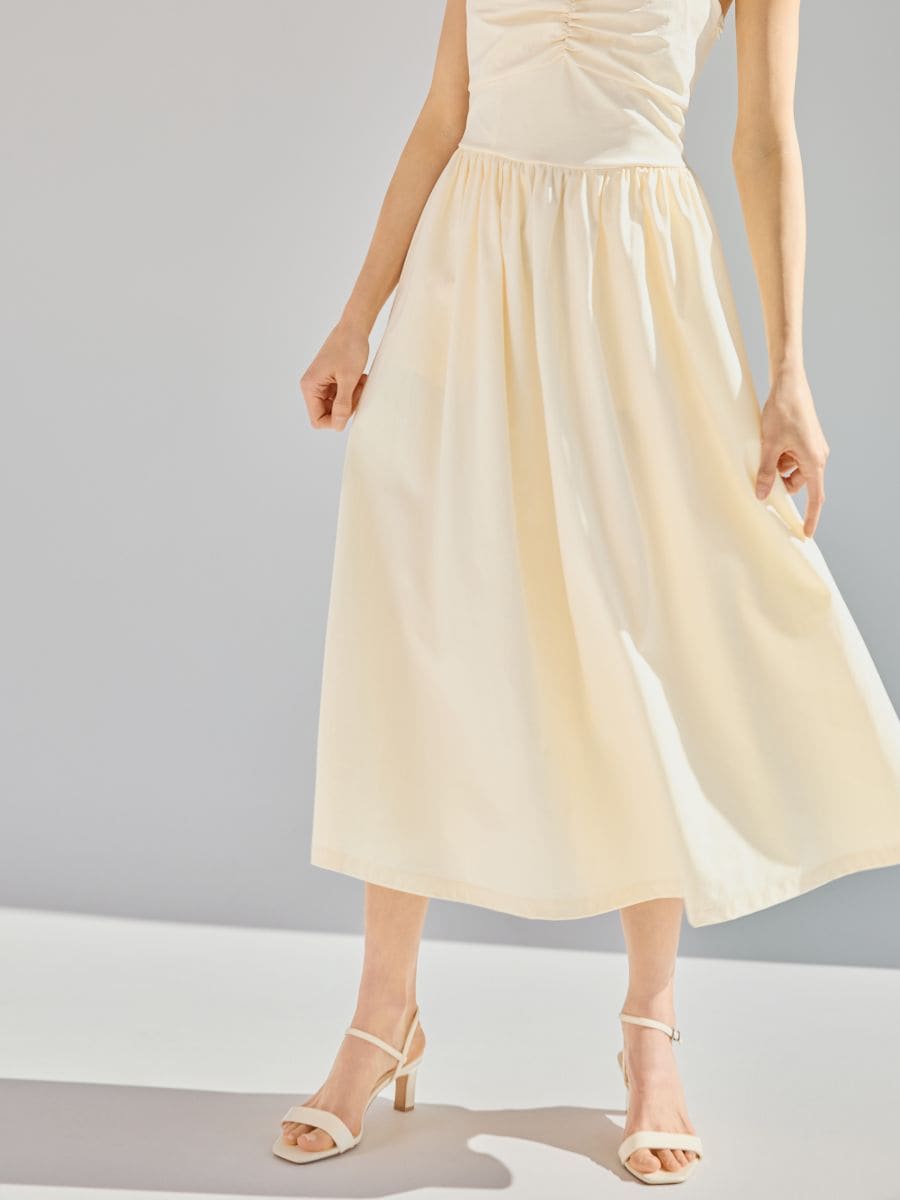 Midikleid mit Bindung - hellgelb - RESERVED - 2