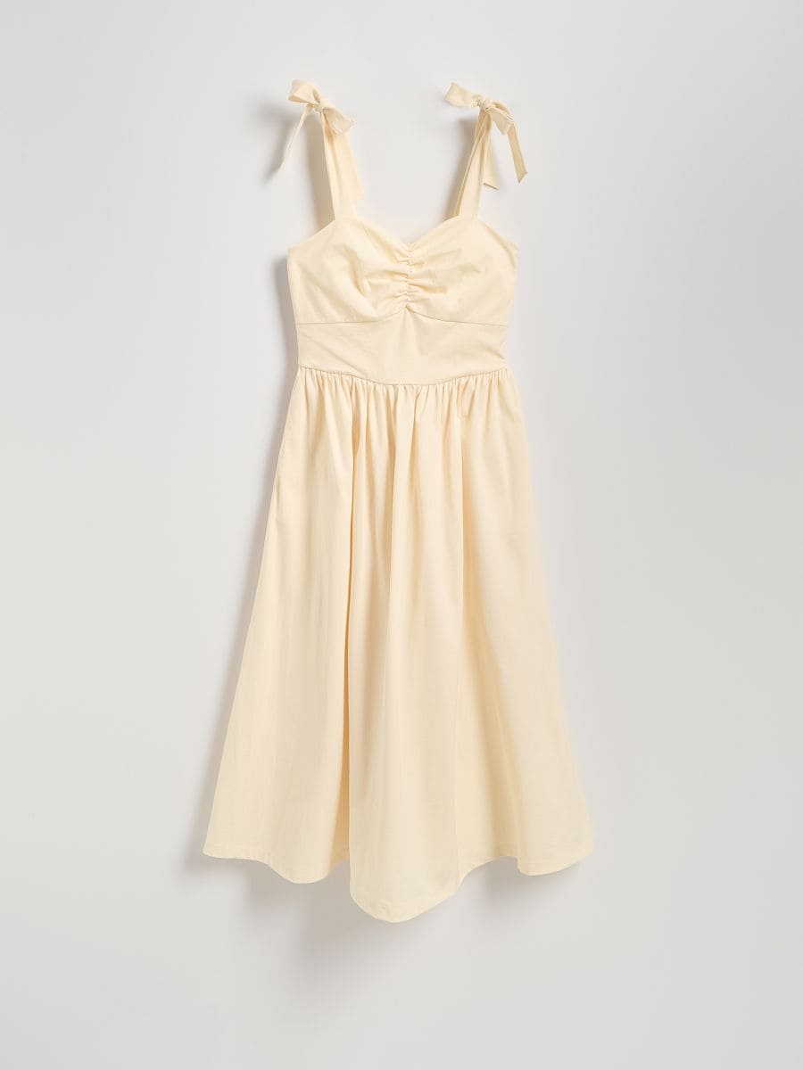 Midikleid mit Bindung - hellgelb - RESERVED - 3